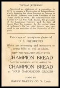 D147 1924 Champion Bread US Presidents